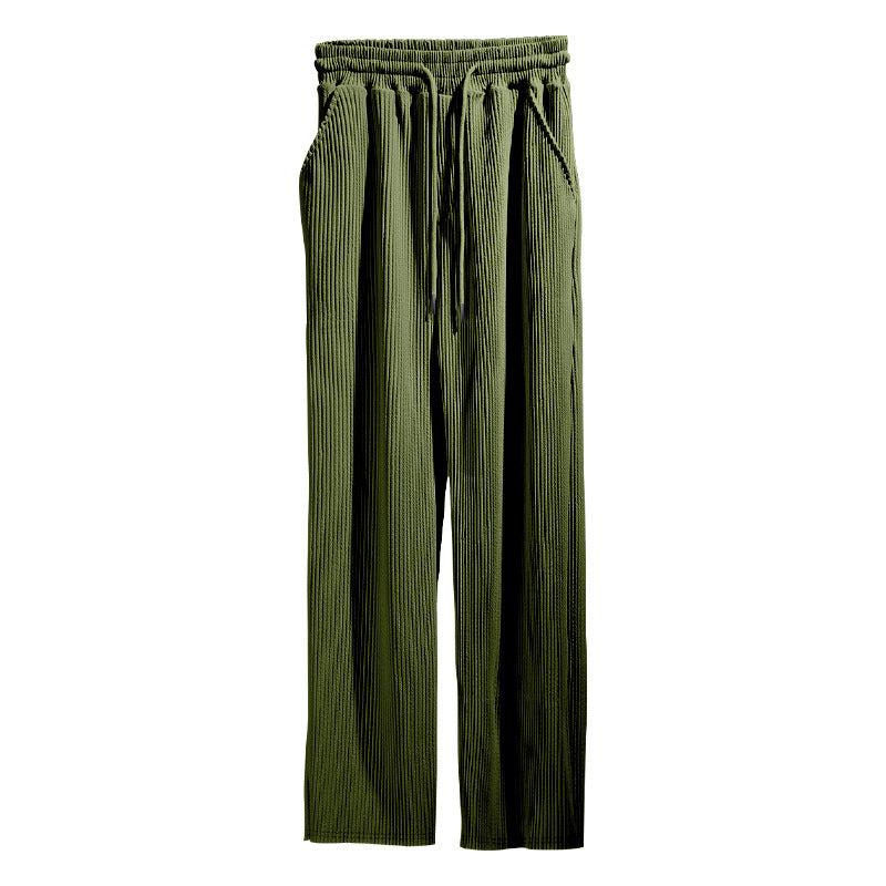 Heidi Mode | Dropping Gestreifte Hose mit hoher Taille und weitem Bein
