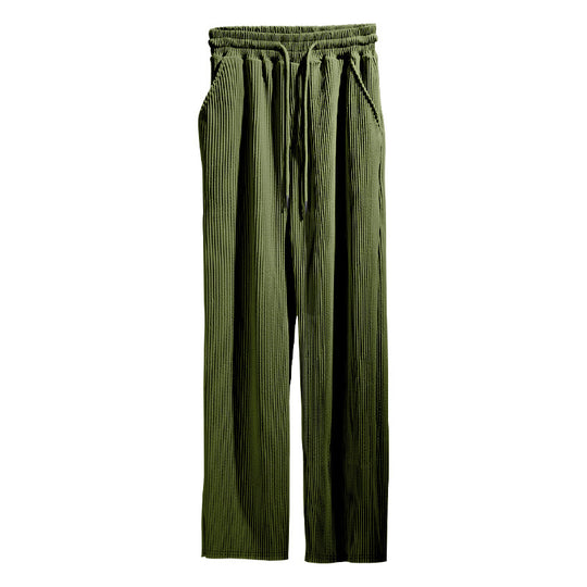 Heidi Mode | Dropping Gestreifte Hose mit hoher Taille und weitem Bein