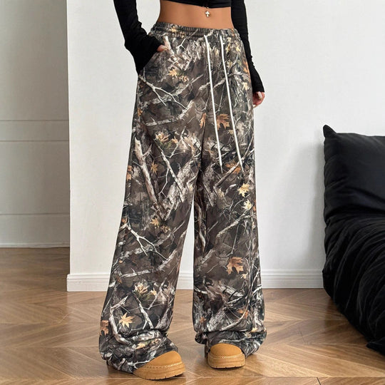 Damen Cargohosen mit hohem Bund und Allover-Muster Heidi-Mode