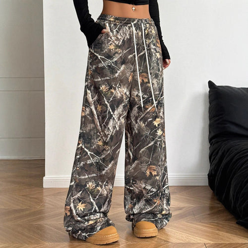 Damen Cargohosen mit hohem Bund und Allover-Muster Heidi-Mode