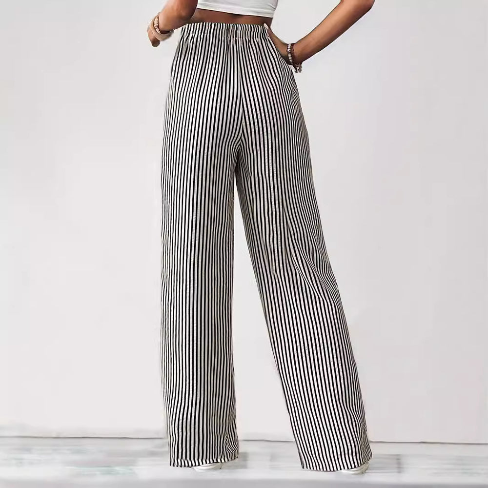 Damen Weite Streifen-Hose Heidi-Mode