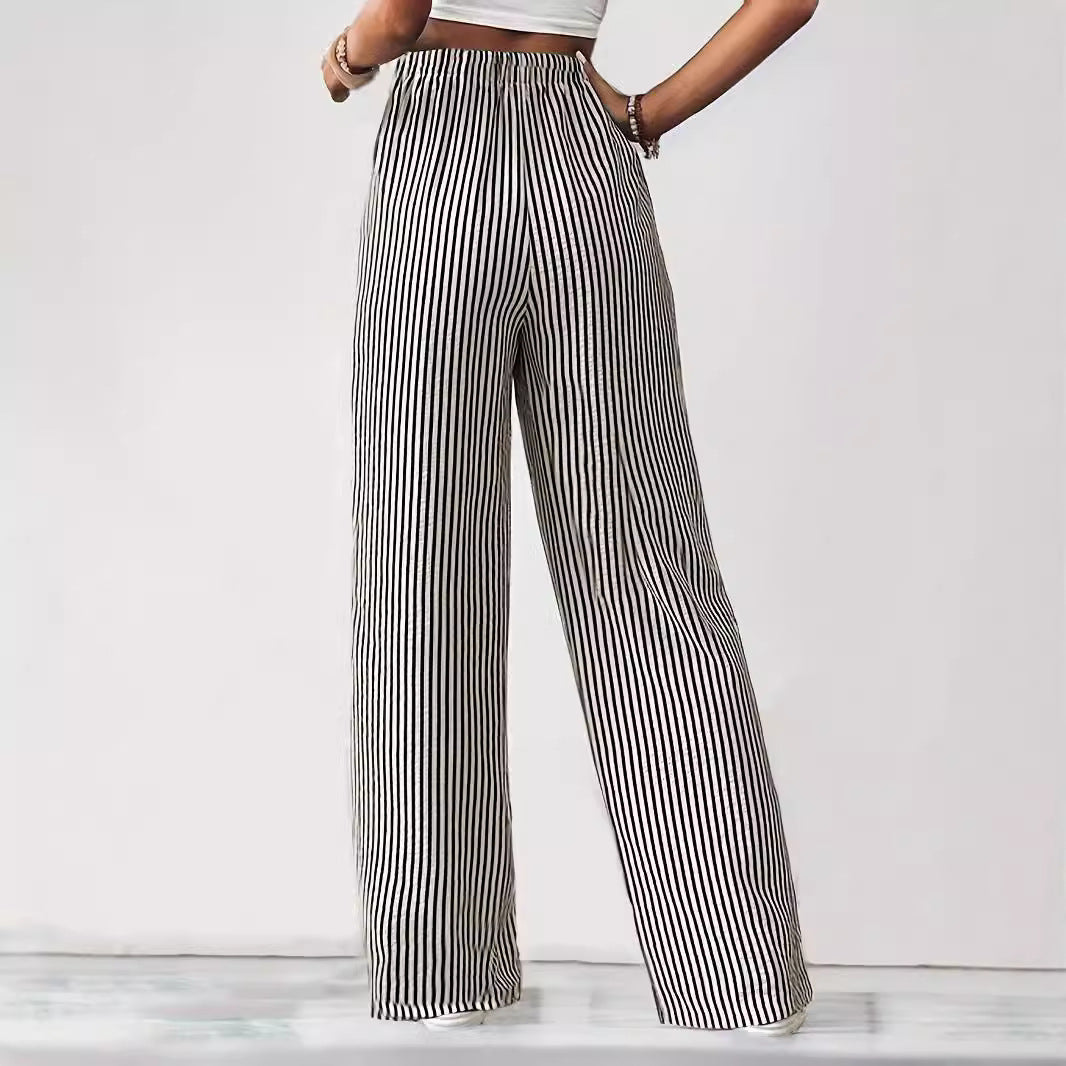 Damen Weite Streifen-Hose Heidi-Mode