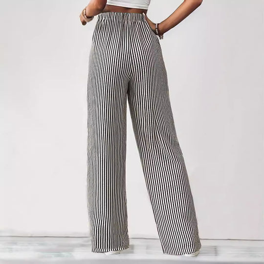 Damen Weite Streifen-Hose Heidi-Mode
