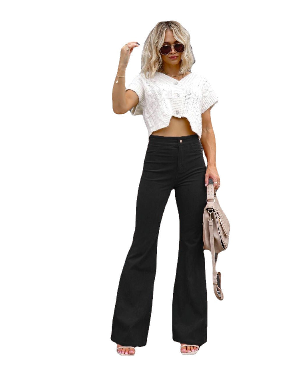 Damen Flared Jeans mit hohem Bund und figurformendem Schnitt Heidi-Mode