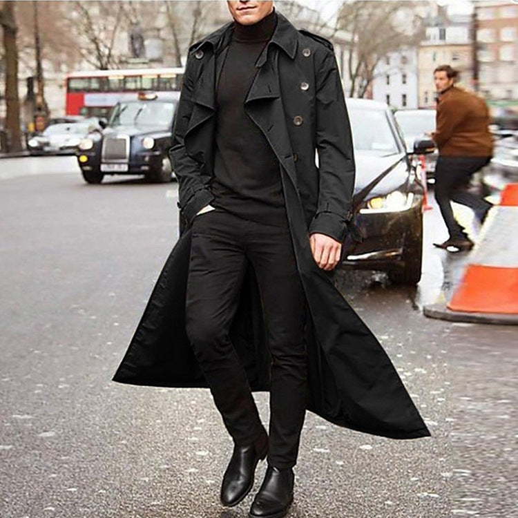 Herren Trenchcoat mit doppelter Knopfleiste und urbanem Design Heidi-Mode