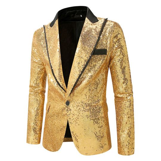 Herren Glitzernder Smokingblazer aus hochwertigem Satin Heidi-Mode