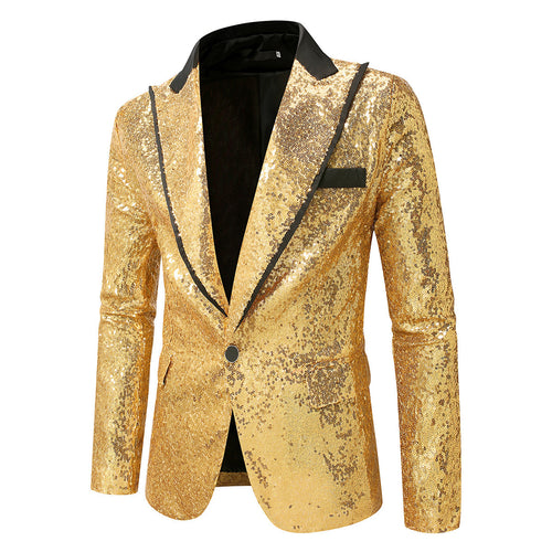 Herren Glitzernder Smokingblazer aus hochwertigem Satin Heidi-Mode