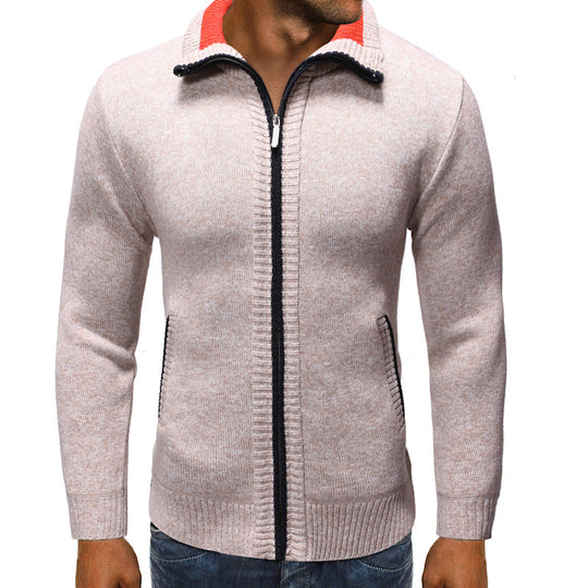 Herren Strickjacke mit Stehkragen und praktischen Taschen Heidi-Mode