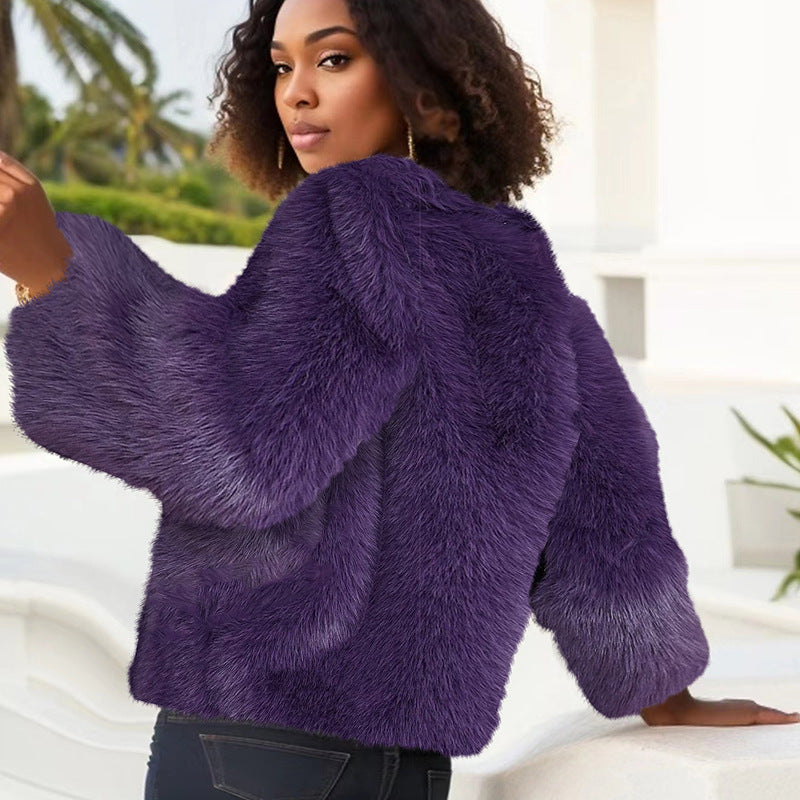 Damen Kuschelige Fleecejacke mit Lockenstruktur Heidi-Mode