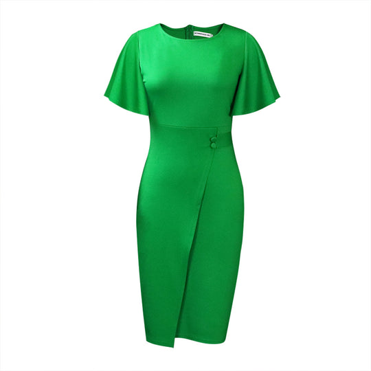 Damen Wickelkleid mit eleganten Rüschendetails und strukturiertem Schnitt Heidi-Mode