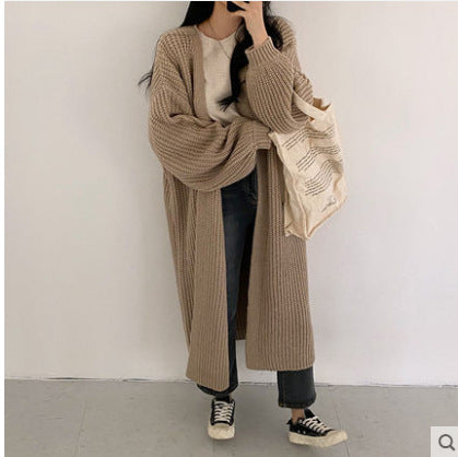 Damen Oversized Strickcardigan mit tiefen Raglanärmeln Heidi-Mode