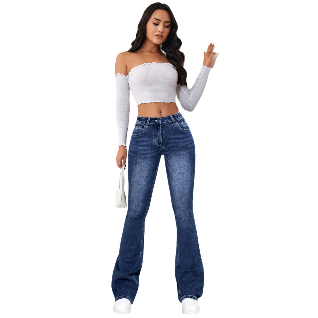 Damen Bootcut Jeans mit hohem Bund und lässigem Schnitt Heidi-Mode