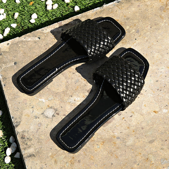 Damen Geflochtene Sandalen mit Komfort-Fußbett Heidi-Mode