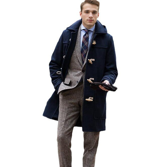 Herren Stilvoller Dufflecoat mit Knopfdetails Heidi-Mode