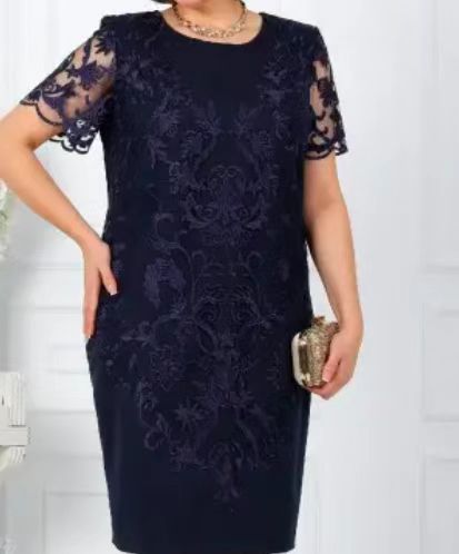 Damen Elegantes Kleid mit floraler Spitze Heidi-Mode