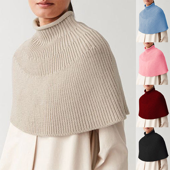 Damen Strickcape mit hochgeschlossenem Kragen Heidi-Mode