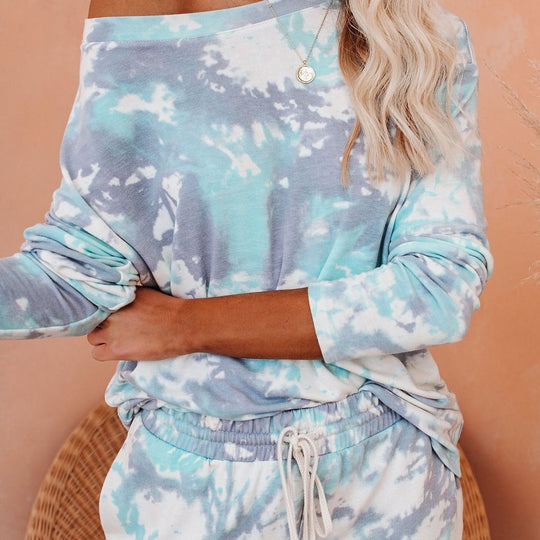 Damen lässiger Oversized Pullover im Batikdesign Heidi-Mode