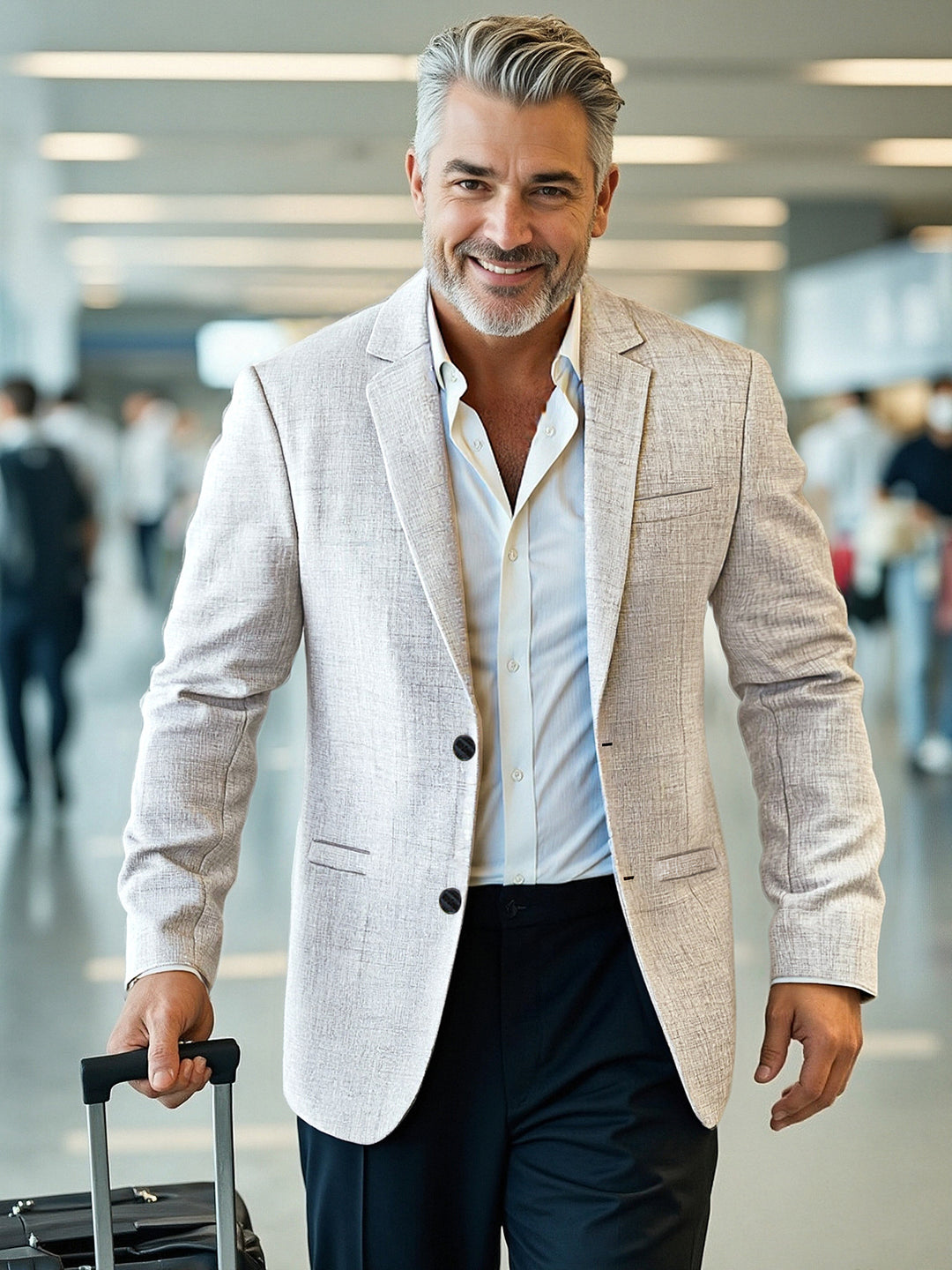 Herren eleganter, strukturierter Blazer mit modernem Schnitt Heidi-Mode