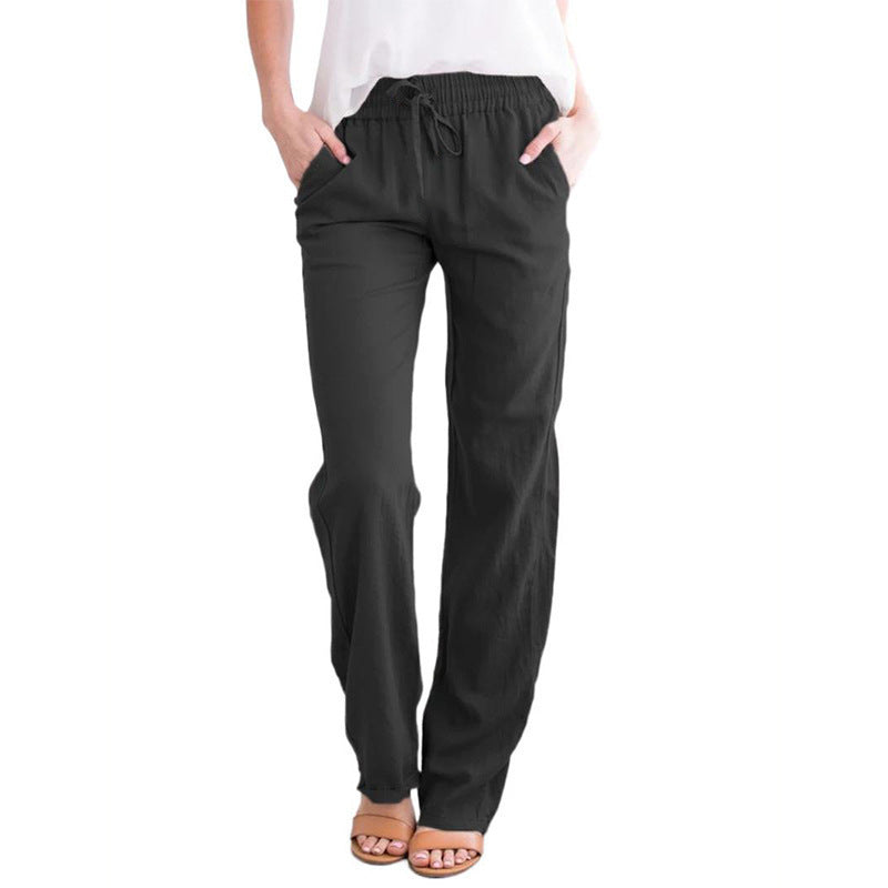 Damen Weite Hose mit elastischem Bund und praktischen Seitentaschen Heidi-Mode