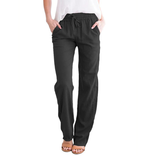Damen Weite Hose mit elastischem Bund und praktischen Seitentaschen Heidi-Mode