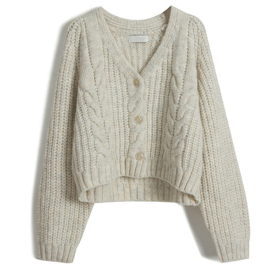Damen Kuscheliger Strickcardigan mit dekorativem Zopfmuster Heidi-Mode