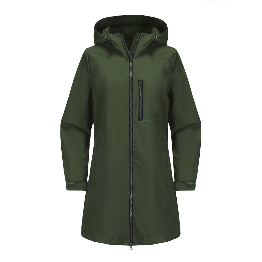 Damen modische Regenjacke mit Kapuze und praktischen Taschen Heidi-Mode