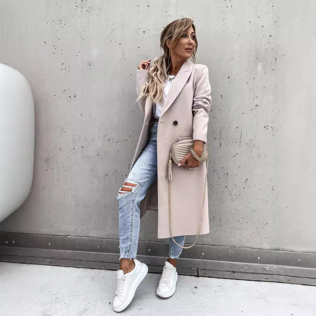 Damen eleganter Wollmantel im Oversized-Stil Heidi-Mode