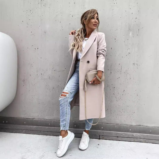 Damen eleganter Wollmantel im Oversized-Stil Heidi-Mode