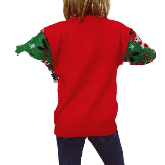 Damen Weihnachts-Pullover mit festlichem Motiv und angenehmem Schnitt Heidi-Mode