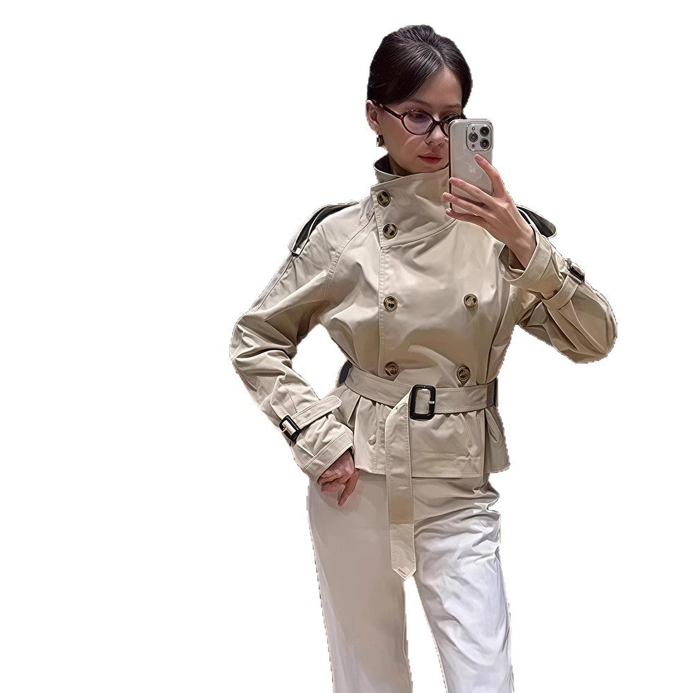 Damen Trenchcoat mit taillierter Silhouette und doppelter Knopfleiste Heidi-Mode