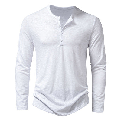 Herren Langarm-Henley-Shirt aus hochwertiger Baumwolle mit modernem Schnitt Heidi-Mode