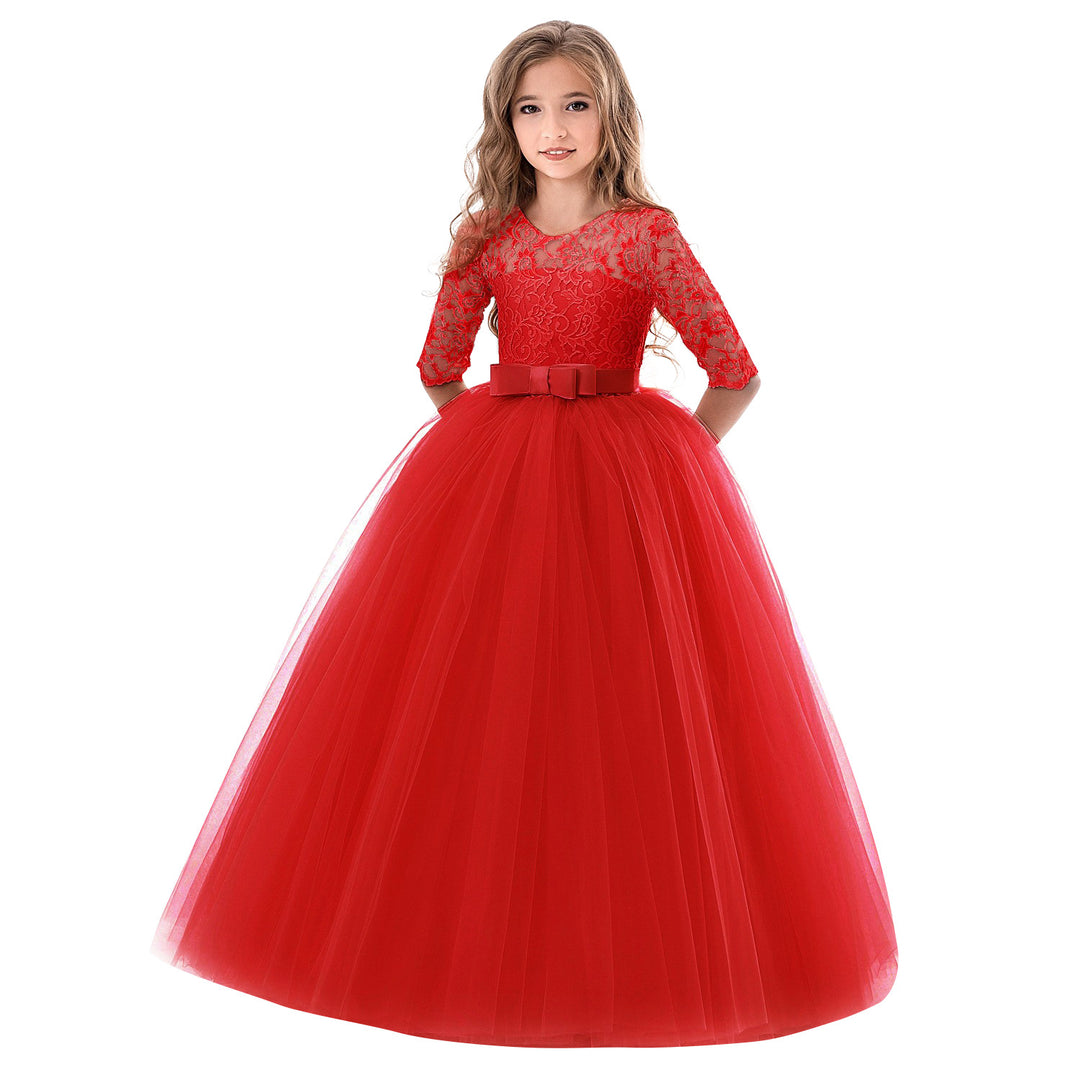 Damen Prinzessinnenkleid mit Spitzenoberteil und Tüllrock Heidi-Mode