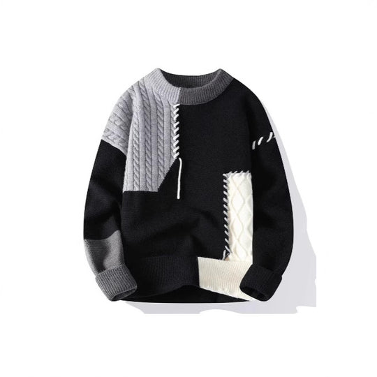 Herren Strickpullover mit kreativem Muster und strukturierten Akzenten Heidi-Mode
