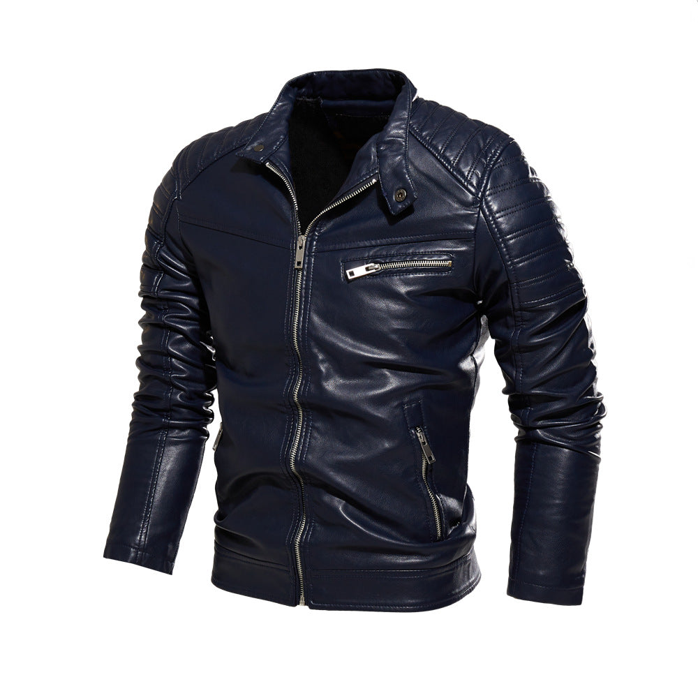 Herren Kunstlederjacke im stylishen Design mit robusten Details Heidi-Mode