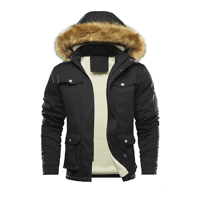 Herren isolierte Winterjacke mit abnehmbarer Kapuze und Futter Heidi-Mode