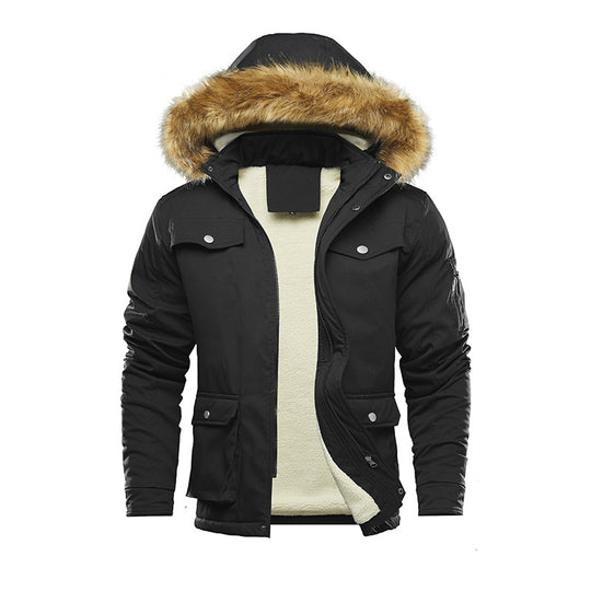 Herren isolierte Winterjacke mit abnehmbarer Kapuze und Futter Heidi-Mode