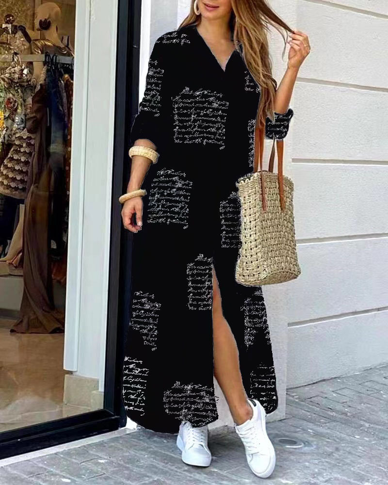 Heidi-Mode | Reverskragen-Kleid Mode Sexy Einreihiges Kleid
