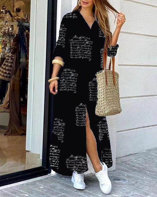Heidi-Mode | Reverskragen-Kleid Mode Sexy Einreihiges Kleid