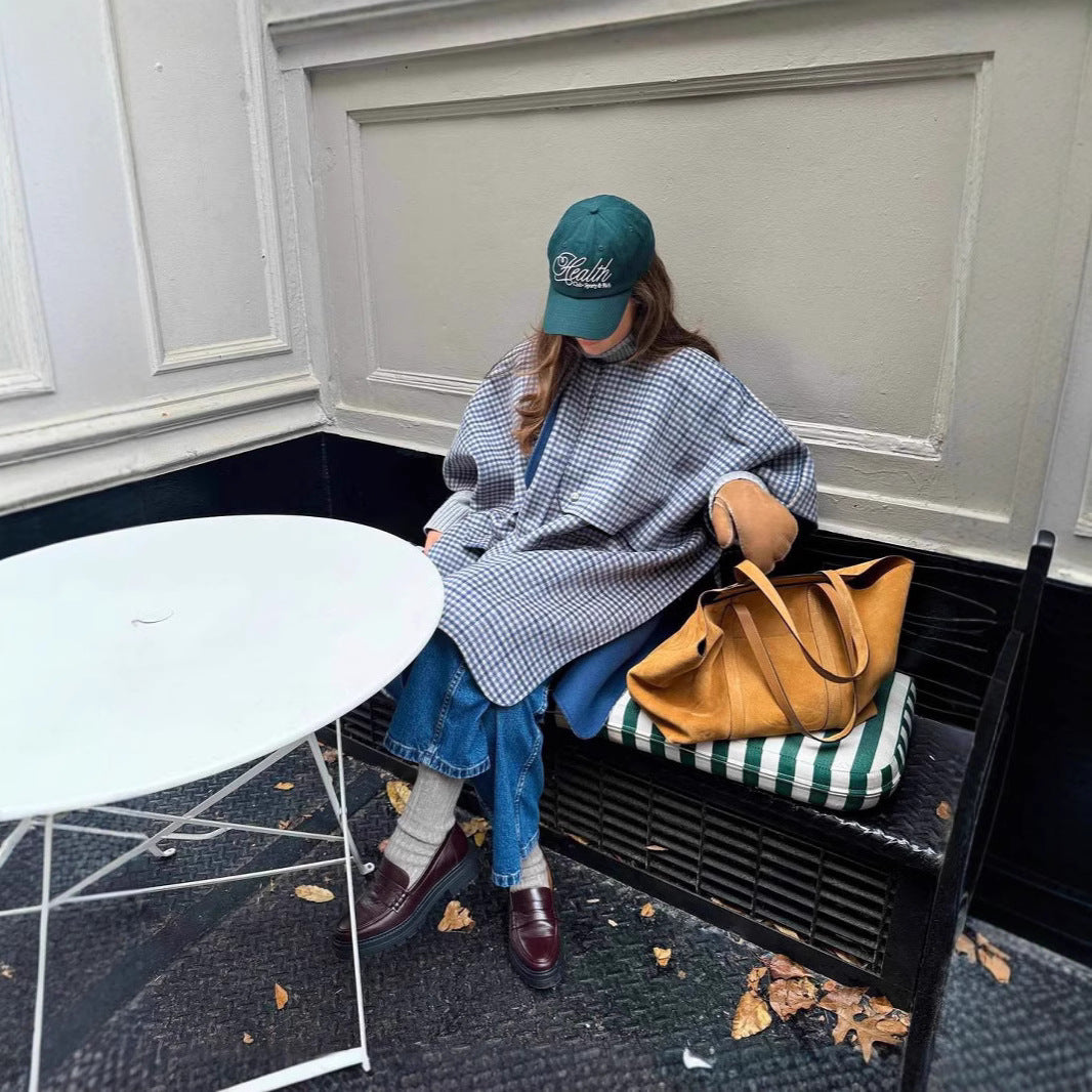 Damen modische Überwurfjacke mit großzügigen Taschen und strukturiertem Design Heidi-Mode