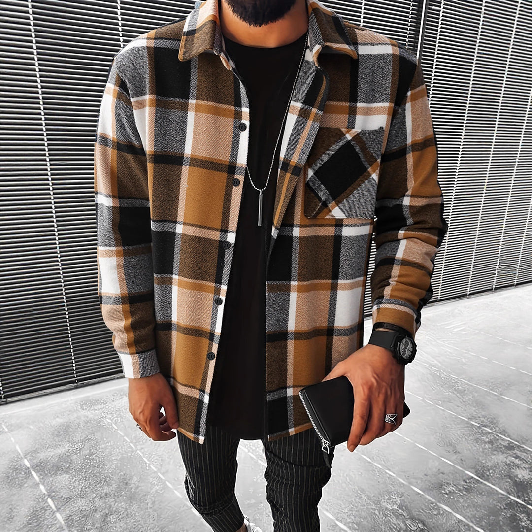Herren Karierte Flanell Hemdjacke Heidi-Mode