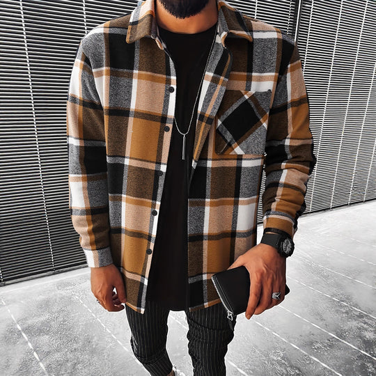 Herren Karierte Flanell Hemdjacke Heidi-Mode