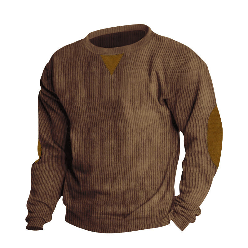 Herren bequemer Strickpullover mit eleganten Ellbogenpatches Heidi-Mode
