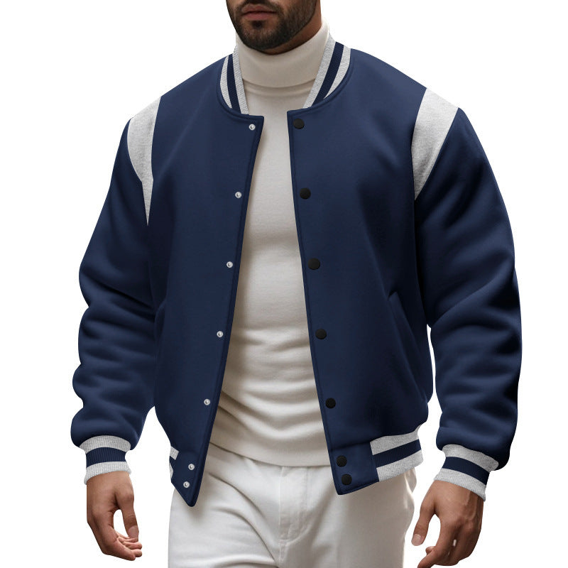 Herren Sportliche Collegejacke mit modernem Design und Kontrastärmel Heidi-Mode