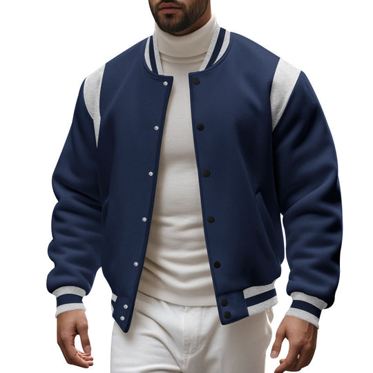 Herren Sportliche Collegejacke mit modernem Design und Kontrastärmel Heidi-Mode