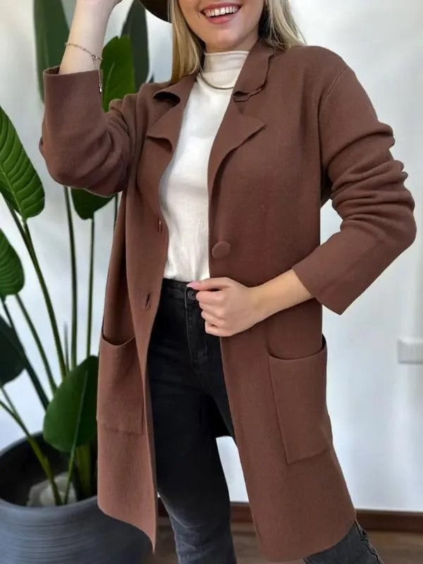 Damen Elegante und bequeme Übergangsjacke mit praktischen Taschen Heidi-Mode