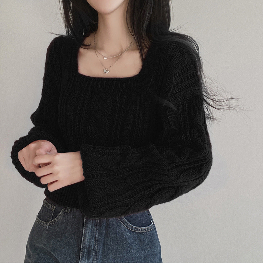 Damen modischer Strickpullover mit Kabelmuster und weitem Schnitt Heidi-Mode
