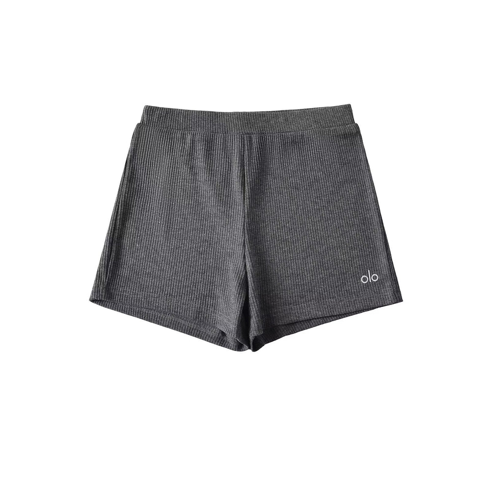 Damen Funktionsshorts im modernen Rippdesign mit elastischem Bund und praktischen Seitentaschen Heidi-Mode