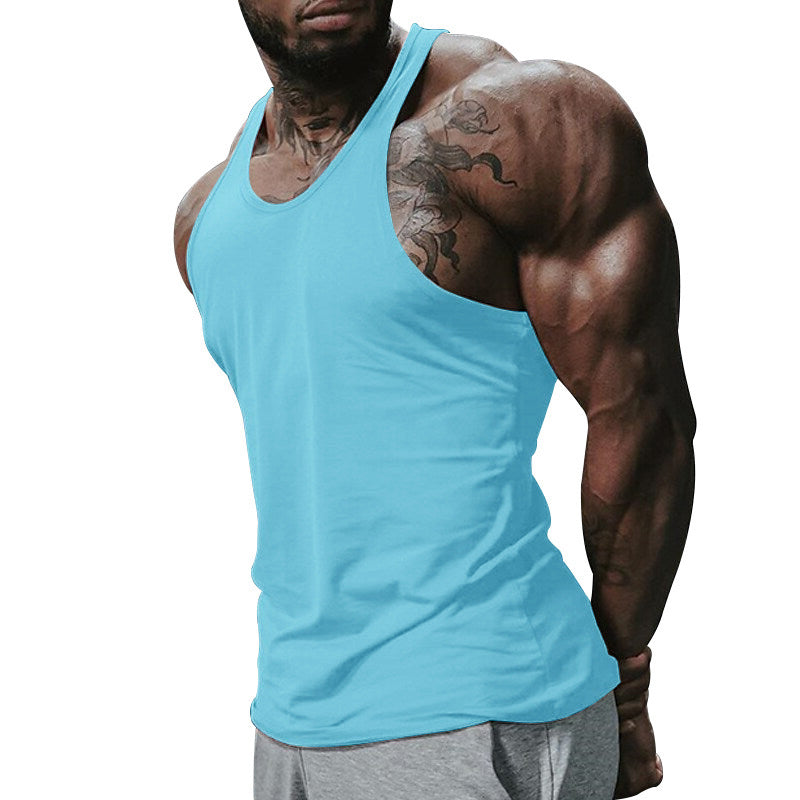 Herren atmungsaktives Fitness Tanktop mit Racerback-Design und körperbetontem Schnitt Heidi-Mode