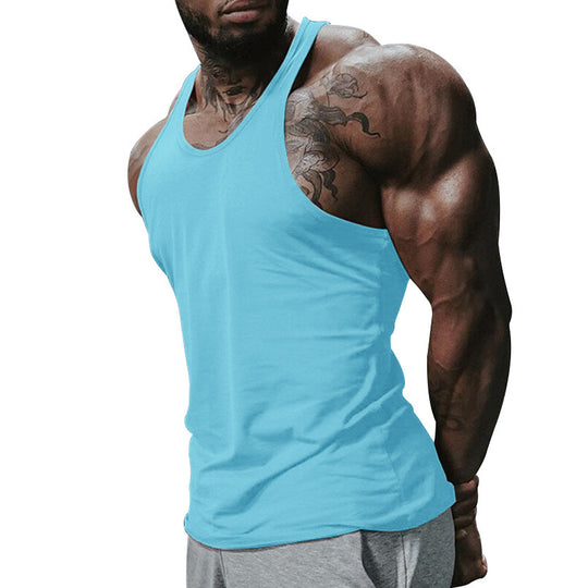 Herren atmungsaktives Fitness Tanktop mit Racerback-Design und körperbetontem Schnitt Heidi-Mode