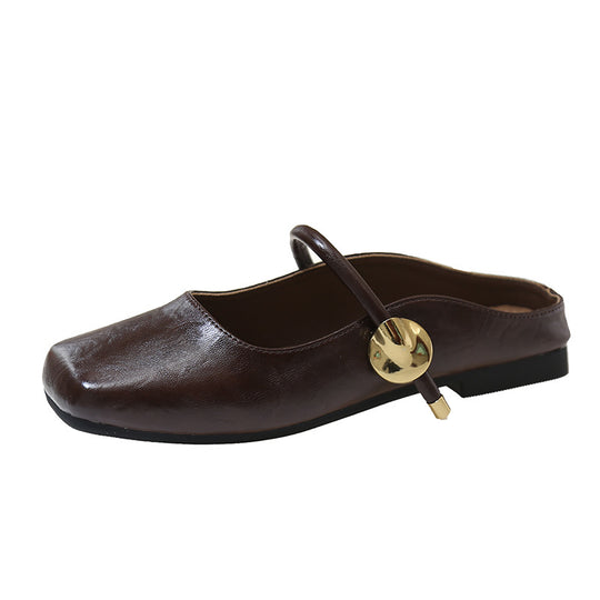 Damen Slingback Ballerinas mit modischem Riemchen und elegantem goldenen Detail Heidi-Mode